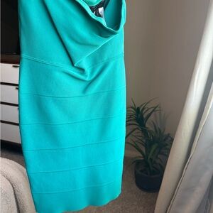 BCBGMaxAzria Strapless Turquoise Dress